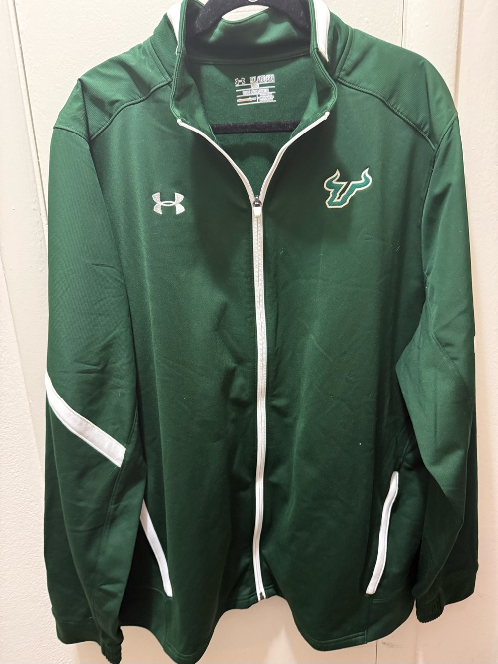 Under Armour Dark Green zipper lightweight jacket with White Logo Print